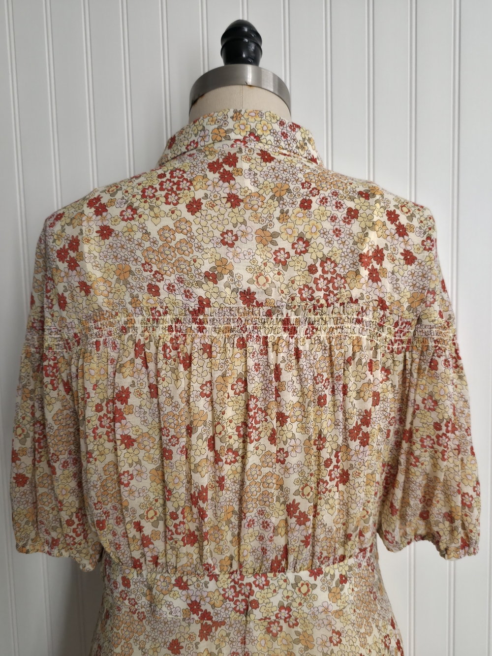 NWT Free People Floral Mini Dress Button Front Cottagecore Size M - Picture 9 of 15